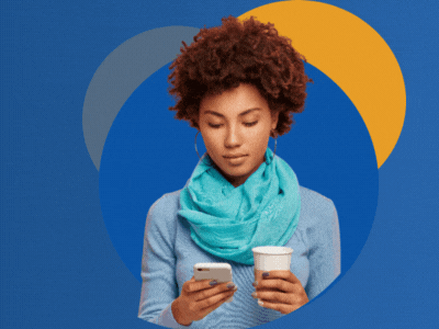 image of women with icon of hidasietelecom secrvie around women